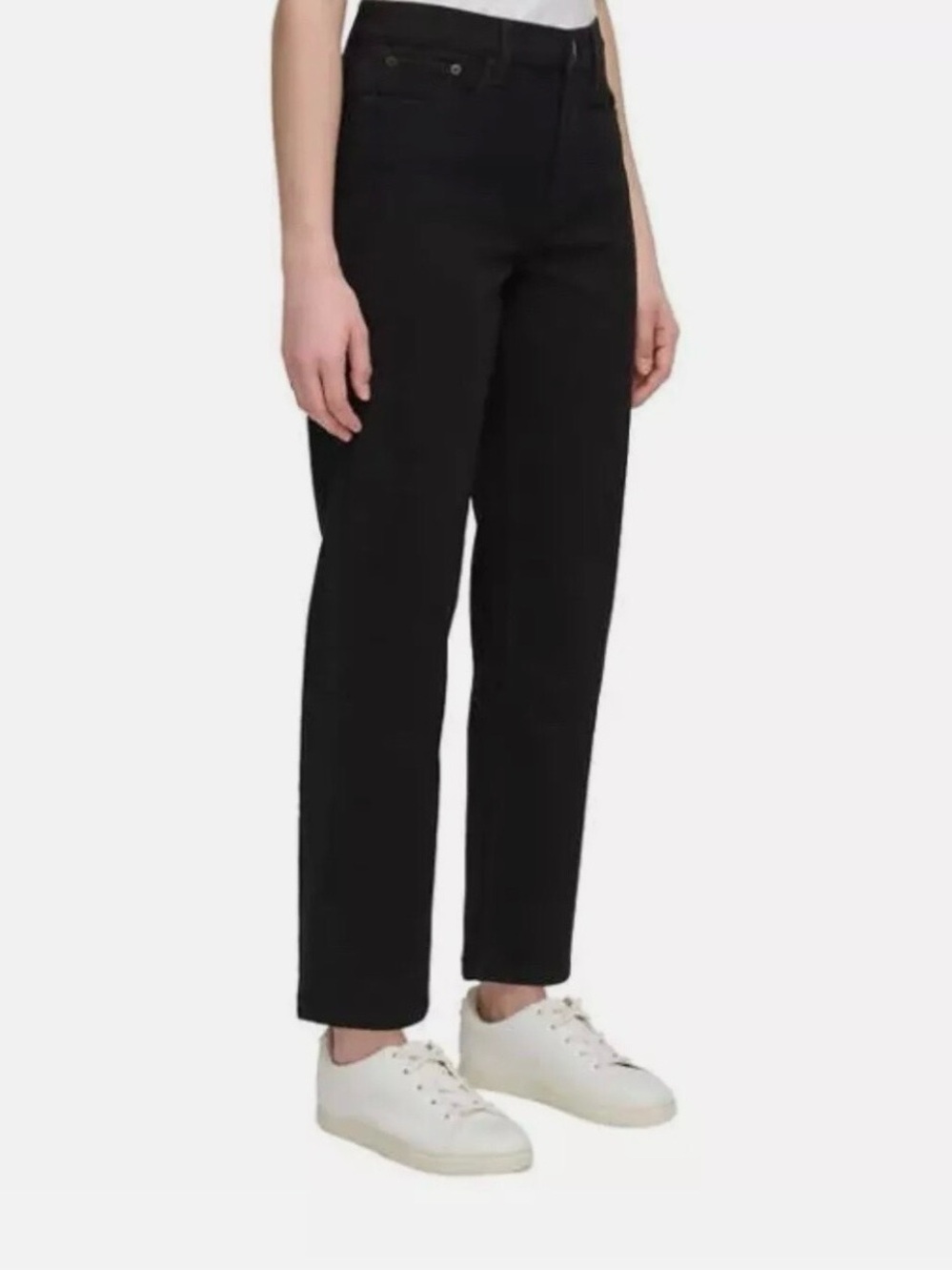 Calvin Klein Women’s High Rise Straight Leg Jeans Black Comfort Stretch Size 8